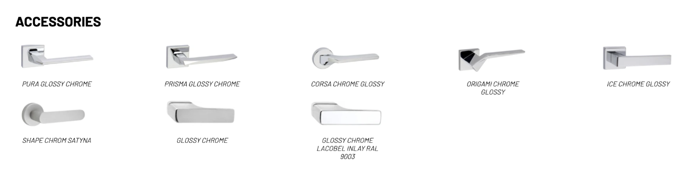 Accessories for frameless doors Accessories for frameless doors